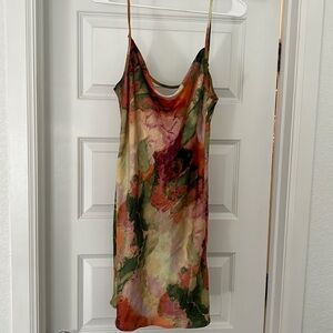 NWT Nasty Gal Petite Marble Print Coke Neck Mini Dress